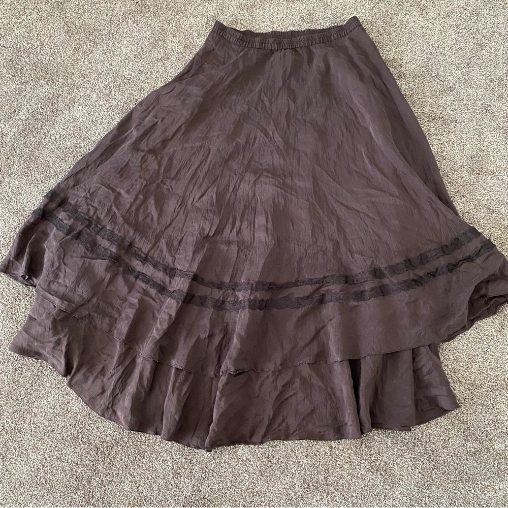 Chico's Dark Brown A-Line Skirt